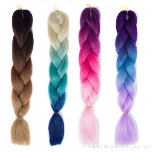 Three-Color Jumbo Braiding Hair 100g 24 Inches Ultra Expression crochet Braid Hair Extension Synthetic Hair Factory Wholesale